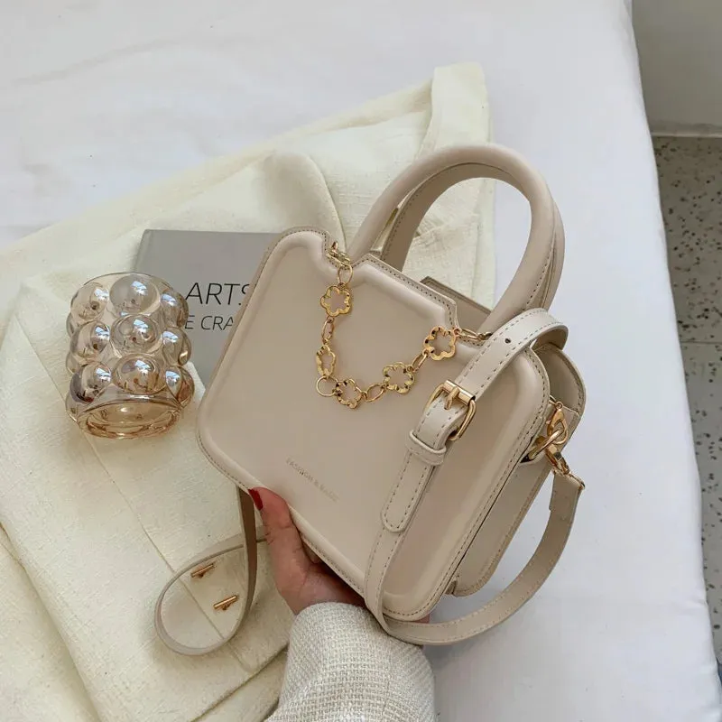 Uniwim Fashion Wild Women Handbag New Premium Texture Solid Color Little Square Pack Korean Version Casual PU Leather Shoulder Bag