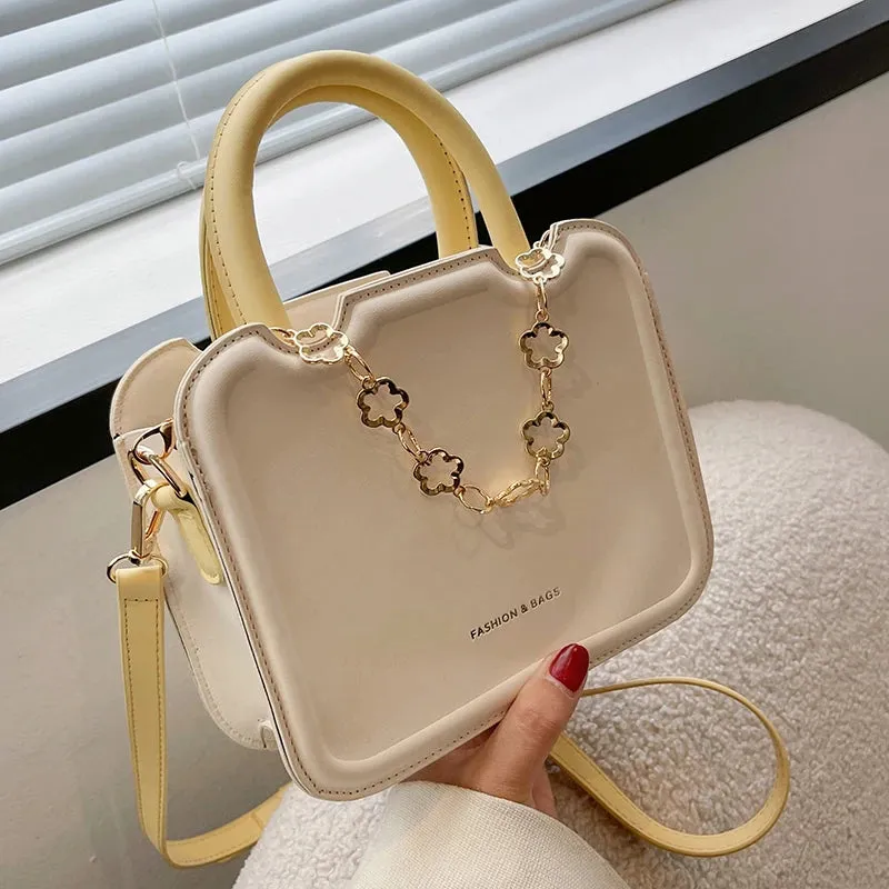 Uniwim Fashion Wild Women Handbag New Premium Texture Solid Color Little Square Pack Korean Version Casual PU Leather Shoulder Bag