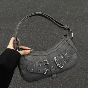 Uniwim Sweet Cool Denim Grey Shoulder Bag Women Y2k Grunge Hot Girls Casual Handbag Lady Vintage Versatile Underarm Bag Autumn