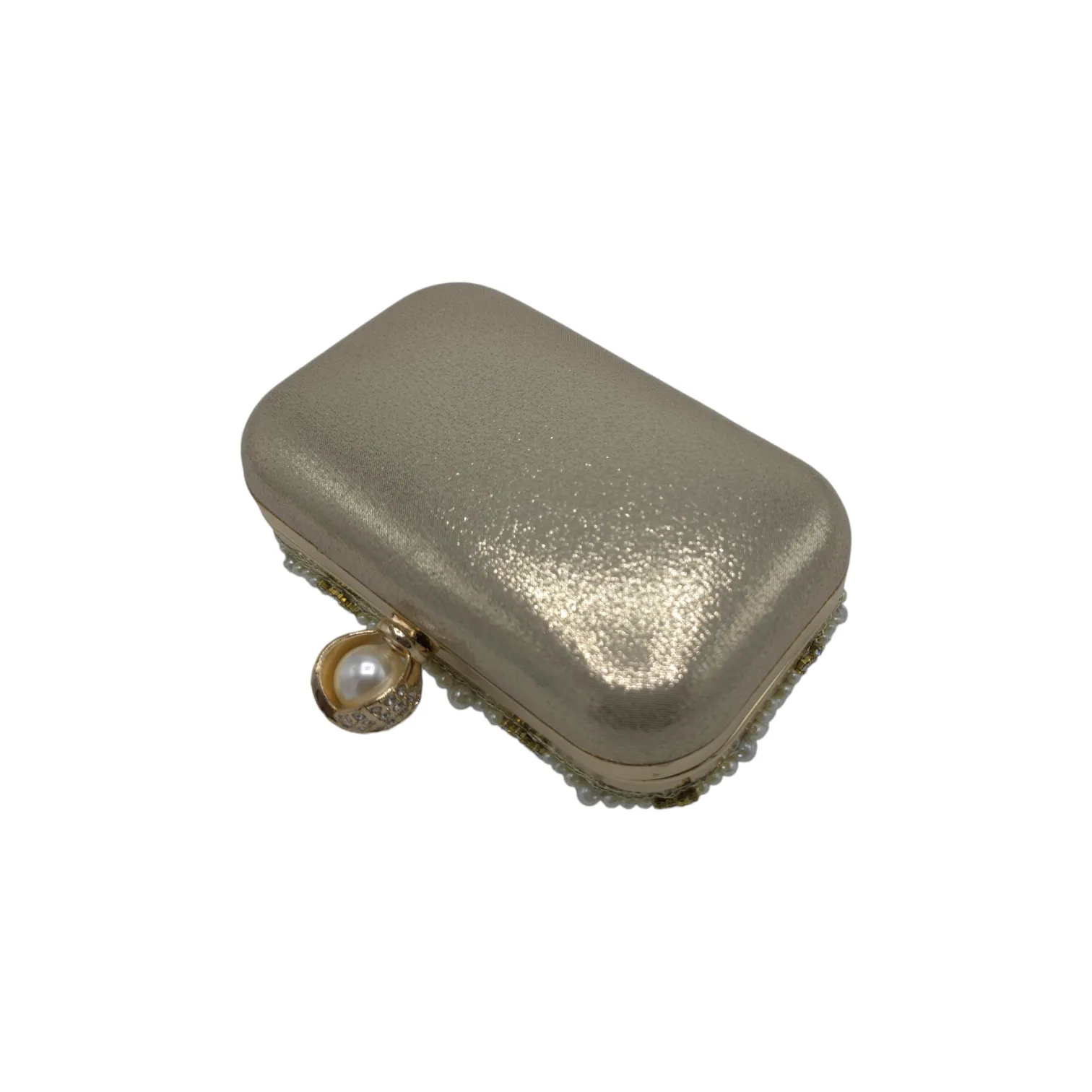 V shaped Pearl Beaded Clutch
