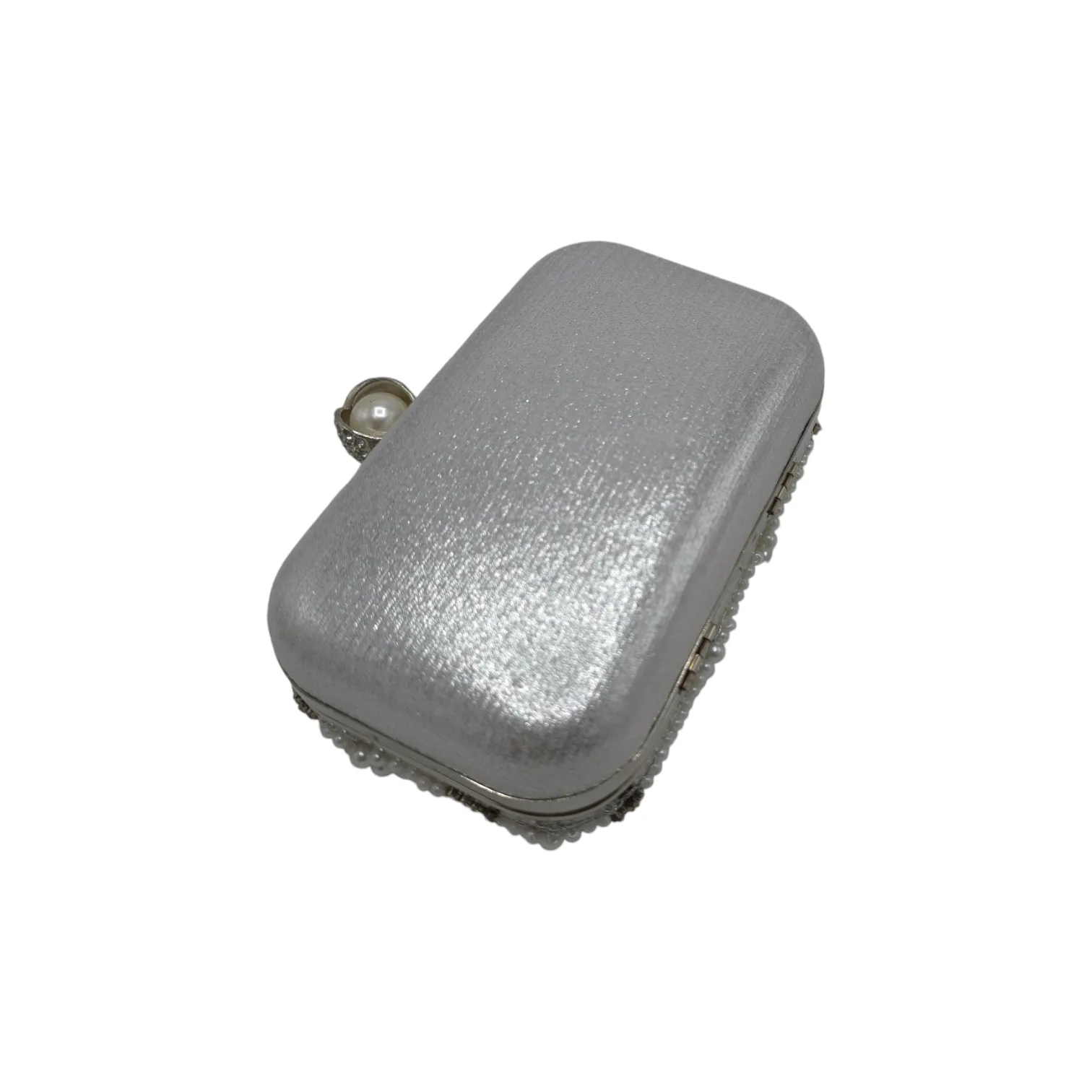 V shaped Pearl Beaded Clutch