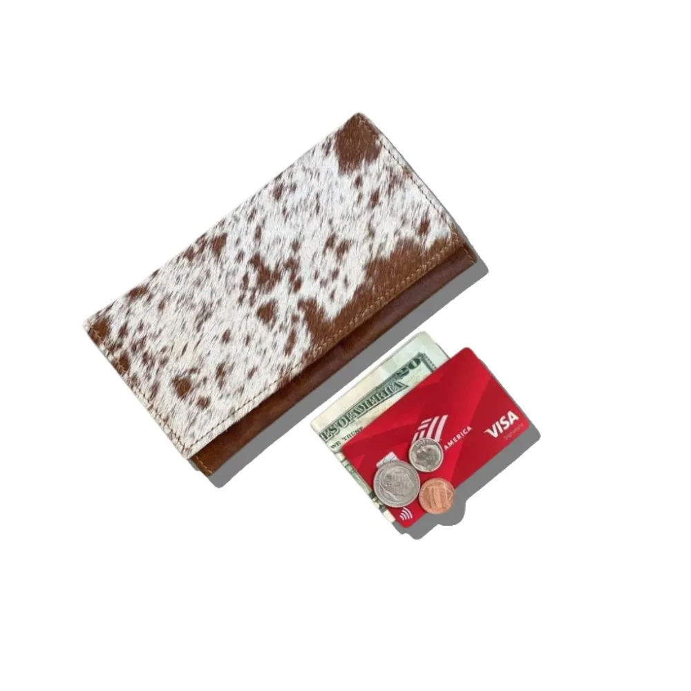 White & Brown Cowhide Wallet