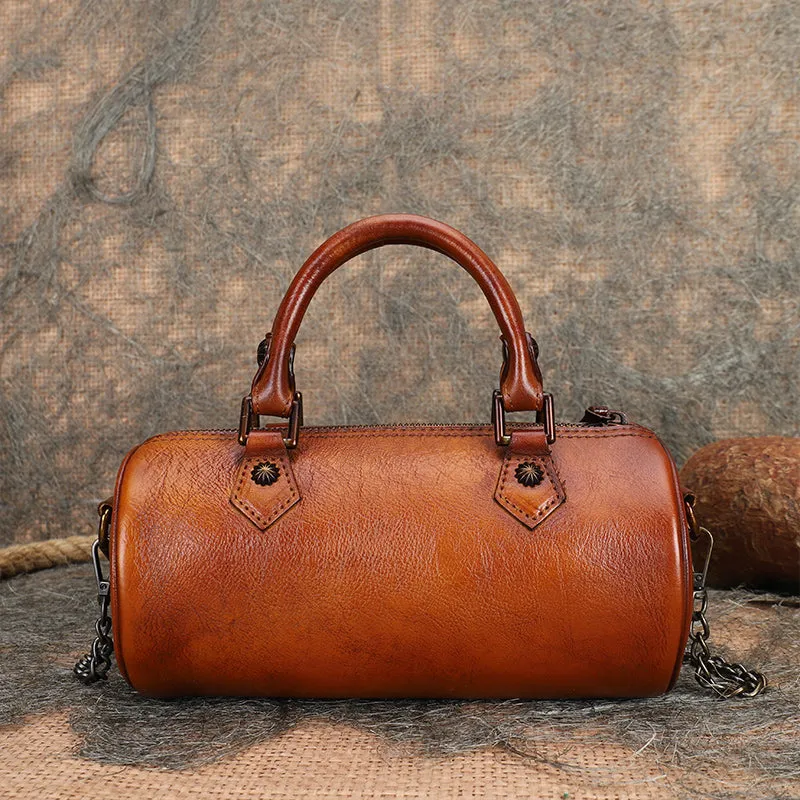 Womens Small Leather Shoulder Bag Top Handle Handbag For Women