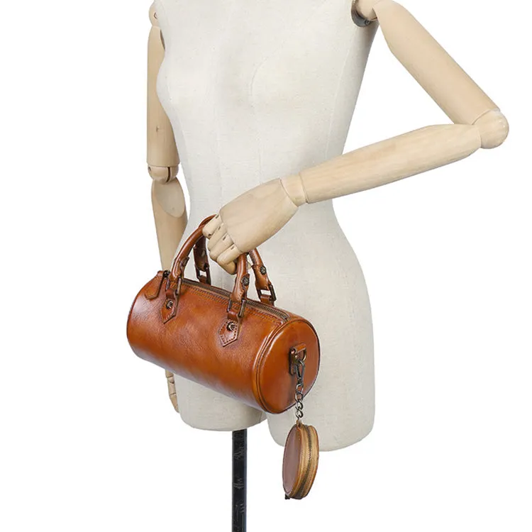 Womens Small Leather Shoulder Bag Top Handle Handbag For Women