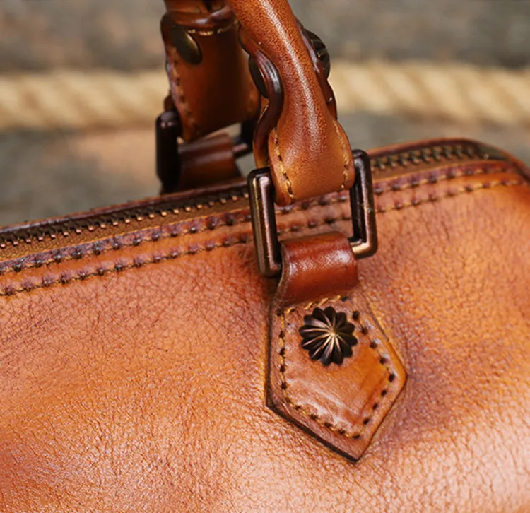Womens Small Leather Shoulder Bag Top Handle Handbag For Women
