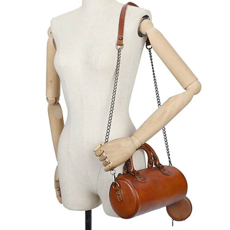 Womens Small Leather Shoulder Bag Top Handle Handbag For Women