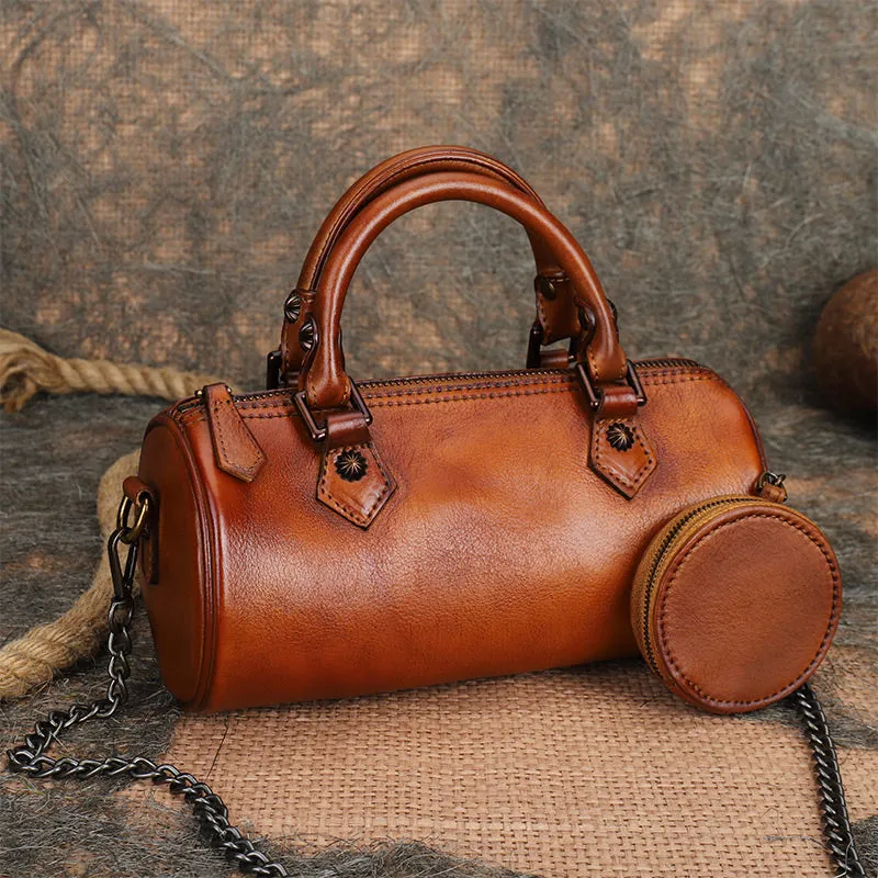 Womens Small Leather Shoulder Bag Top Handle Handbag For Women