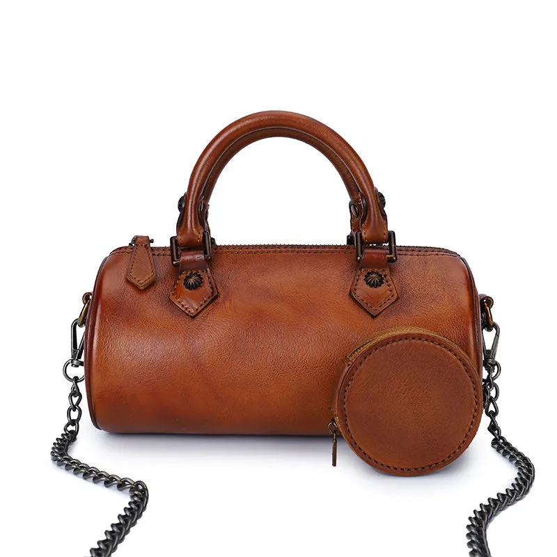 Womens Small Leather Shoulder Bag Top Handle Handbag For Women