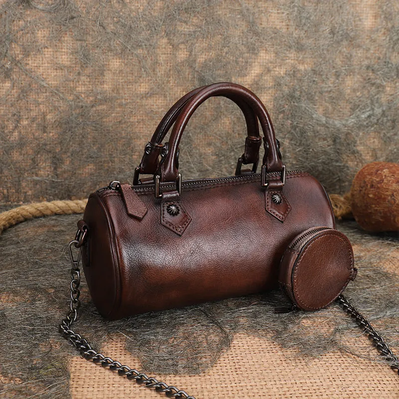 Womens Small Leather Shoulder Bag Top Handle Handbag For Women