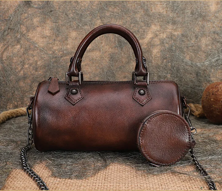 Womens Small Leather Shoulder Bag Top Handle Handbag For Women