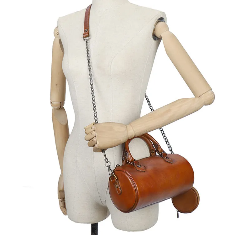 Womens Small Leather Shoulder Bag Top Handle Handbag For Women