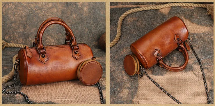 Womens Small Leather Shoulder Bag Top Handle Handbag For Women