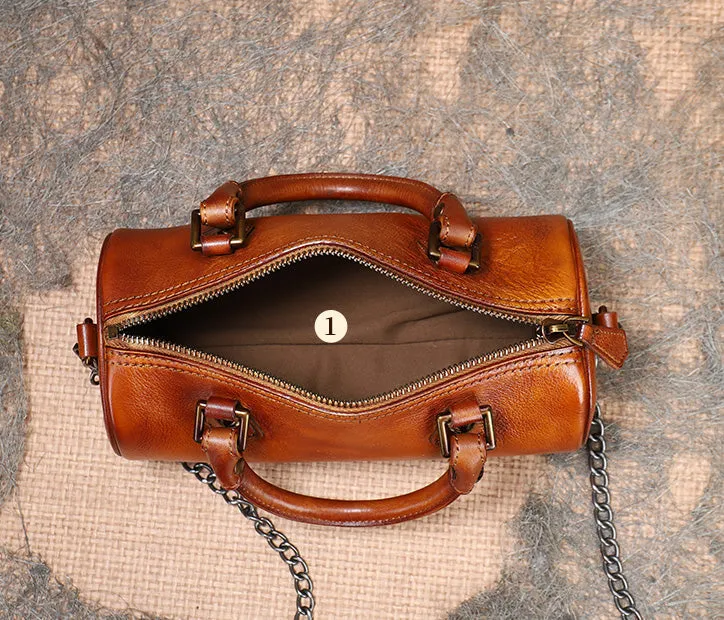 Womens Small Leather Shoulder Bag Top Handle Handbag For Women