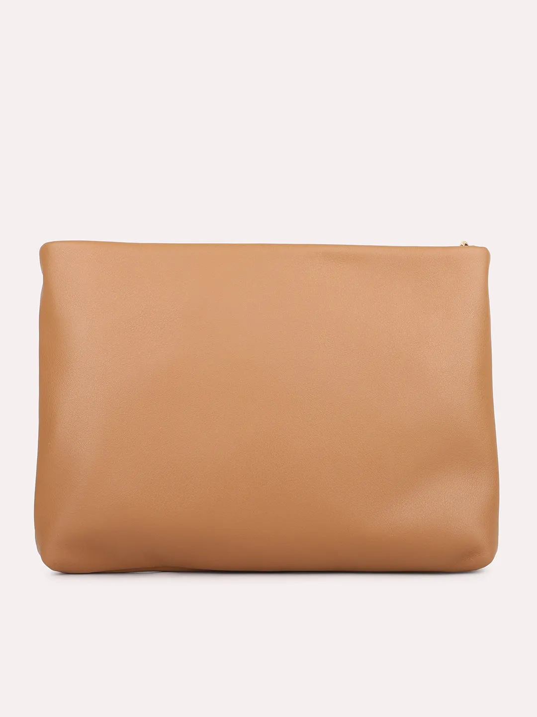 Womens Tan Solid Sling Bag